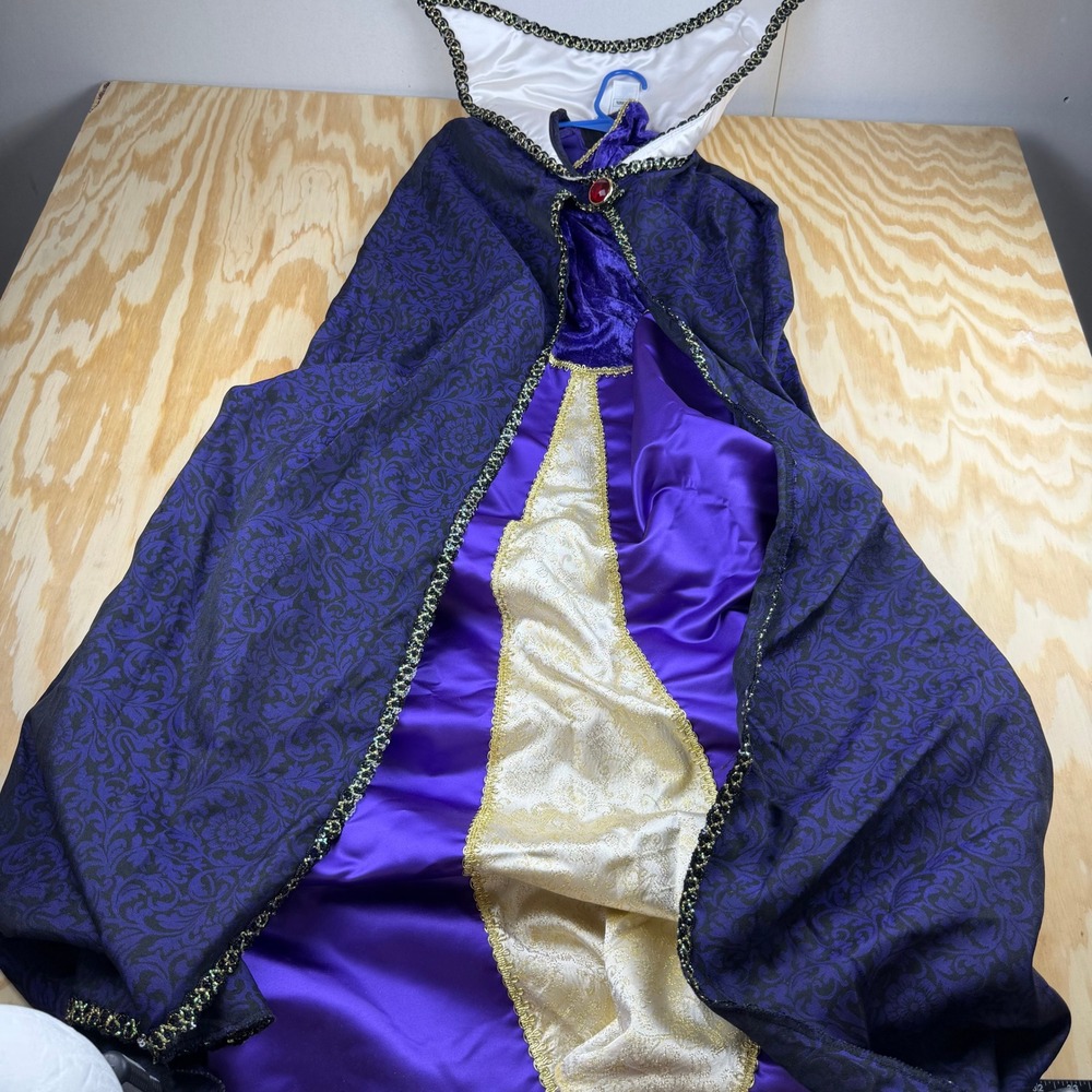 Vintage Disney Store Evil Queen Costume Dress and Cape Set Purple Gold Large L
